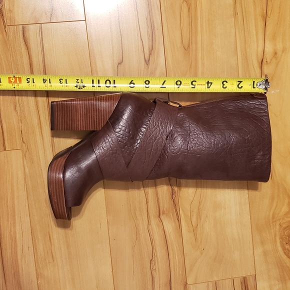 LUCKY BRAND LEATHER UNDER KNEE OPEN TOE BOOTS - Picture 10 of 12